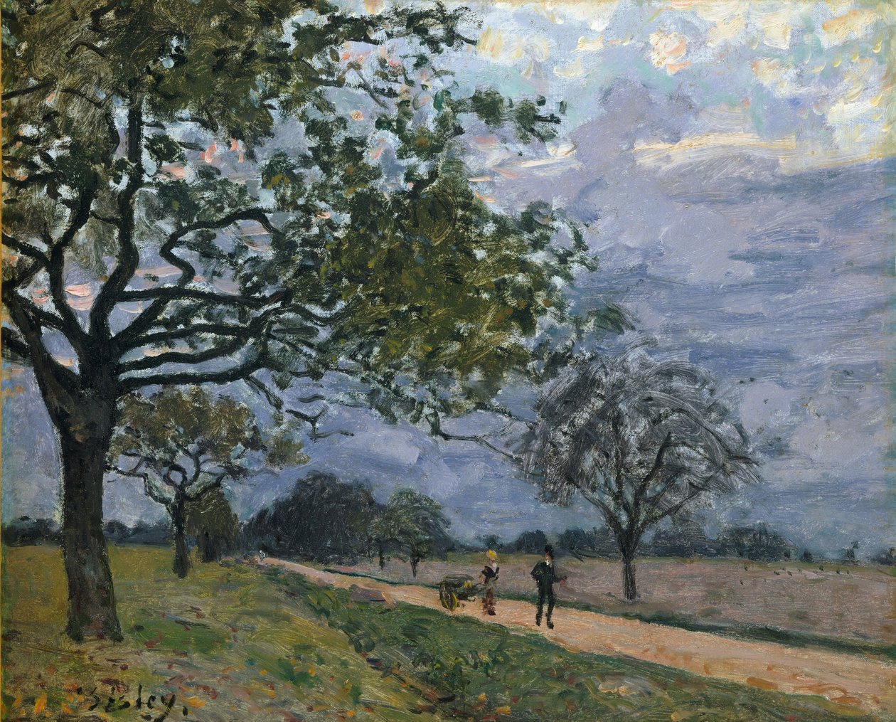 A estrada de Versalhes a Louveciennes de Alfred Sisley