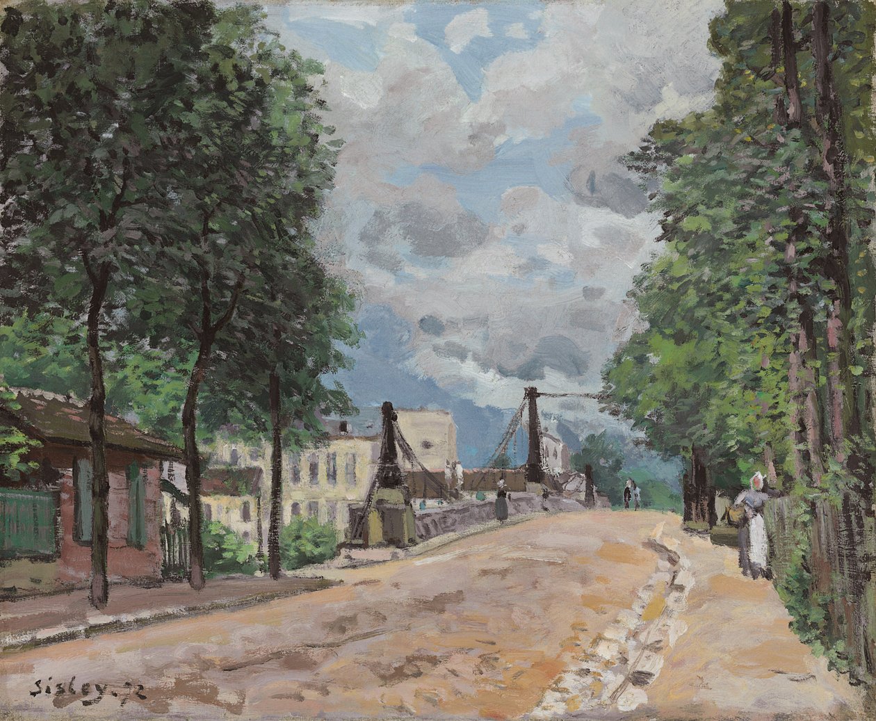 A estrada de Gennevilliers; La route de Gennevilliers, 1872 de Alfred Sisley