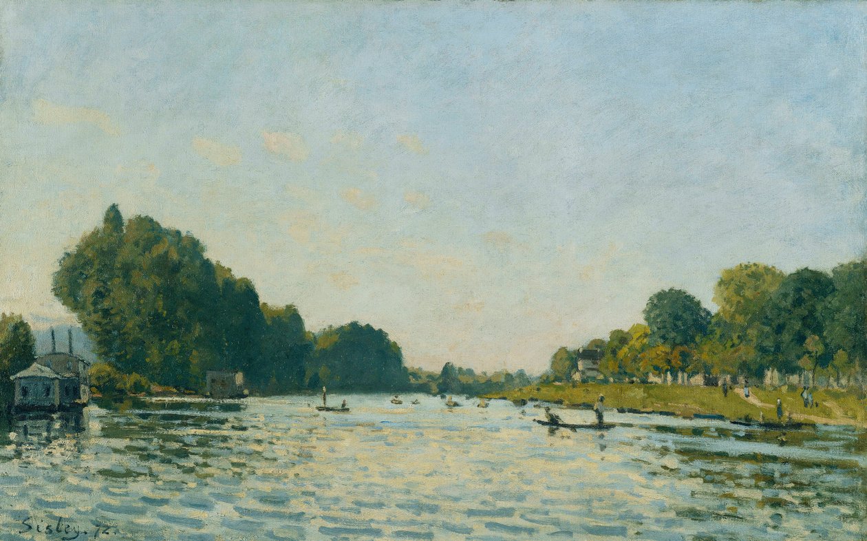 O Sena em Bougival; La Seine a Bougival, 1872 de Alfred Sisley
