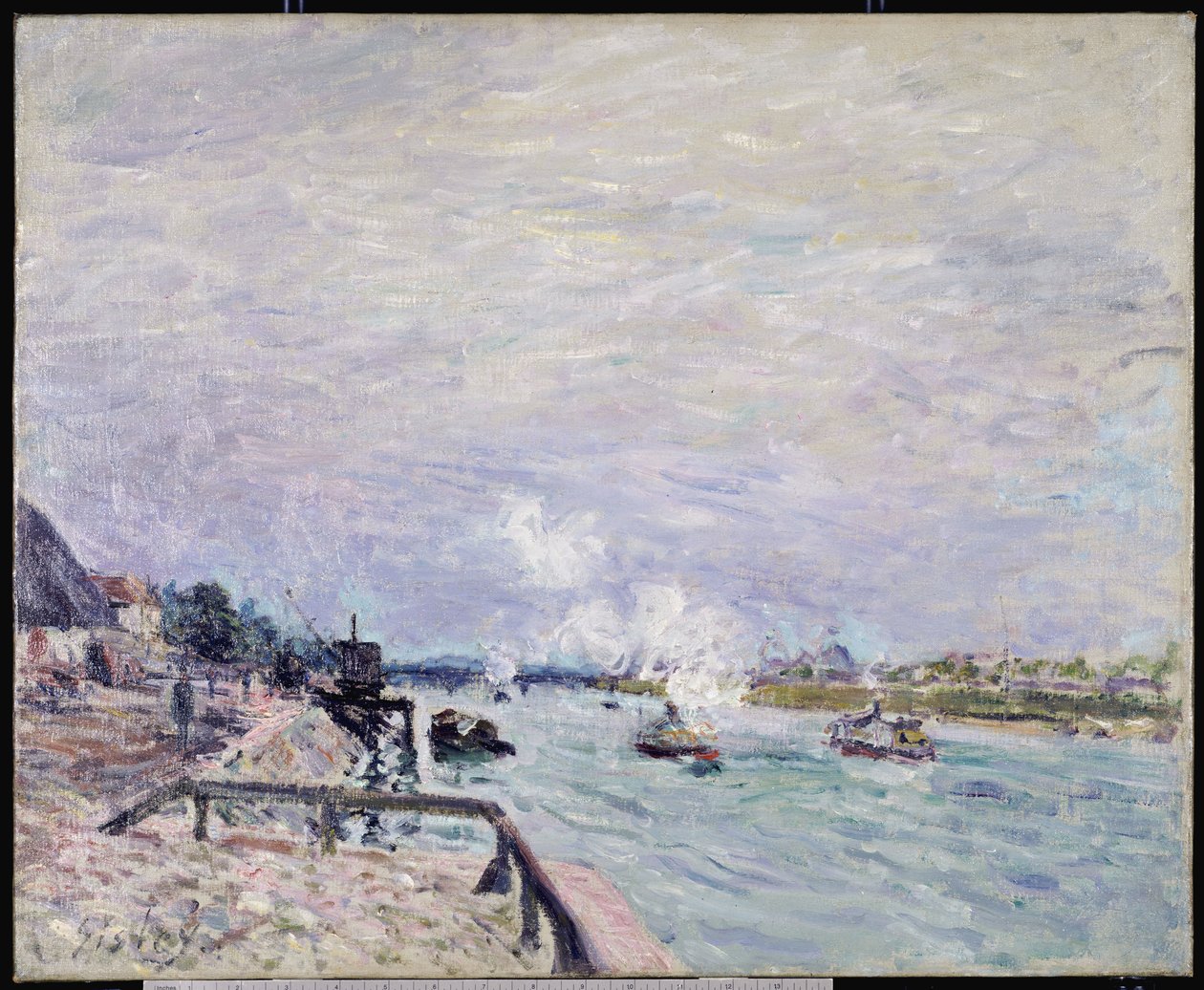 O Sena em Grenelle, tempo chuvoso, 1878 de Alfred Sisley