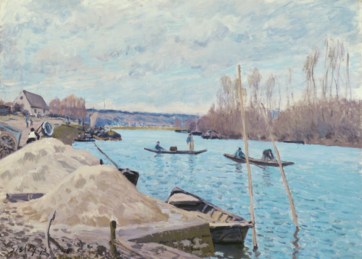 O Sena em Port-Marly, montes de areia de Alfred Sisley