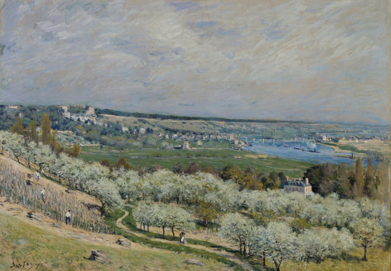 O terraço em Saint-Germain, primavera de Alfred Sisley