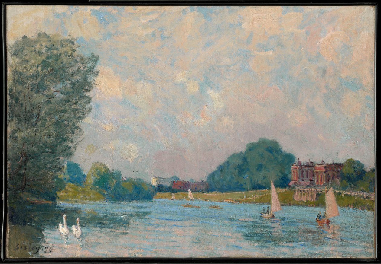 O Tamisa em Hampton Court de Alfred Sisley
