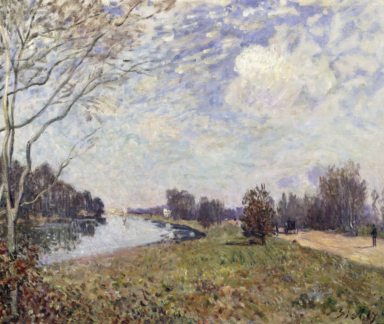 O Tamisa em Hampton Court, East Molesey; La Tamise em Hampton Court, East Molesy, 1874 de Alfred Sisley