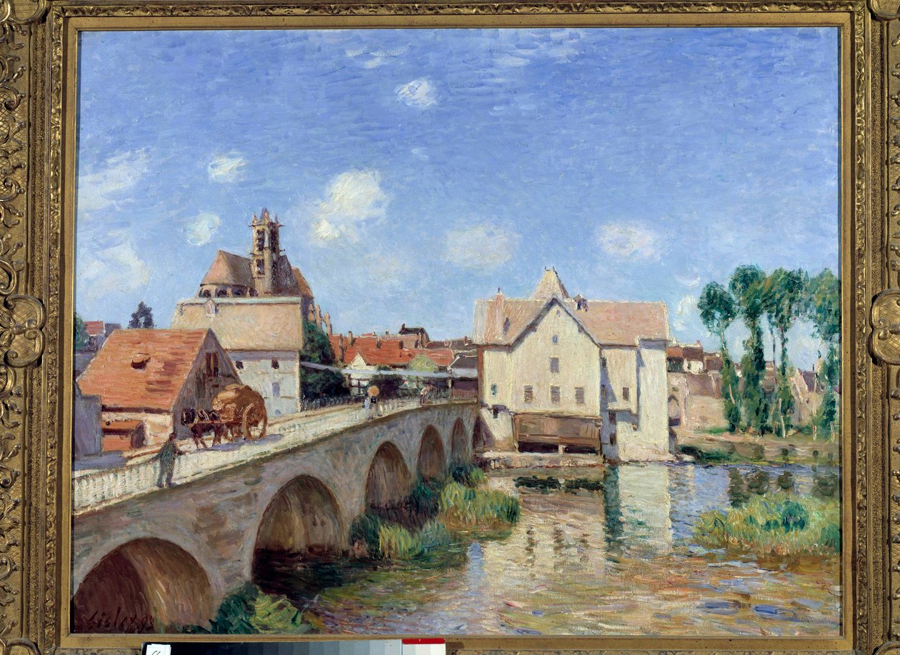 A ponte de Moret em 1893 Pintura de Alfred Sisley (1839-1899) 1893. Dim 0,73 x 0,92 m. Paris musee d