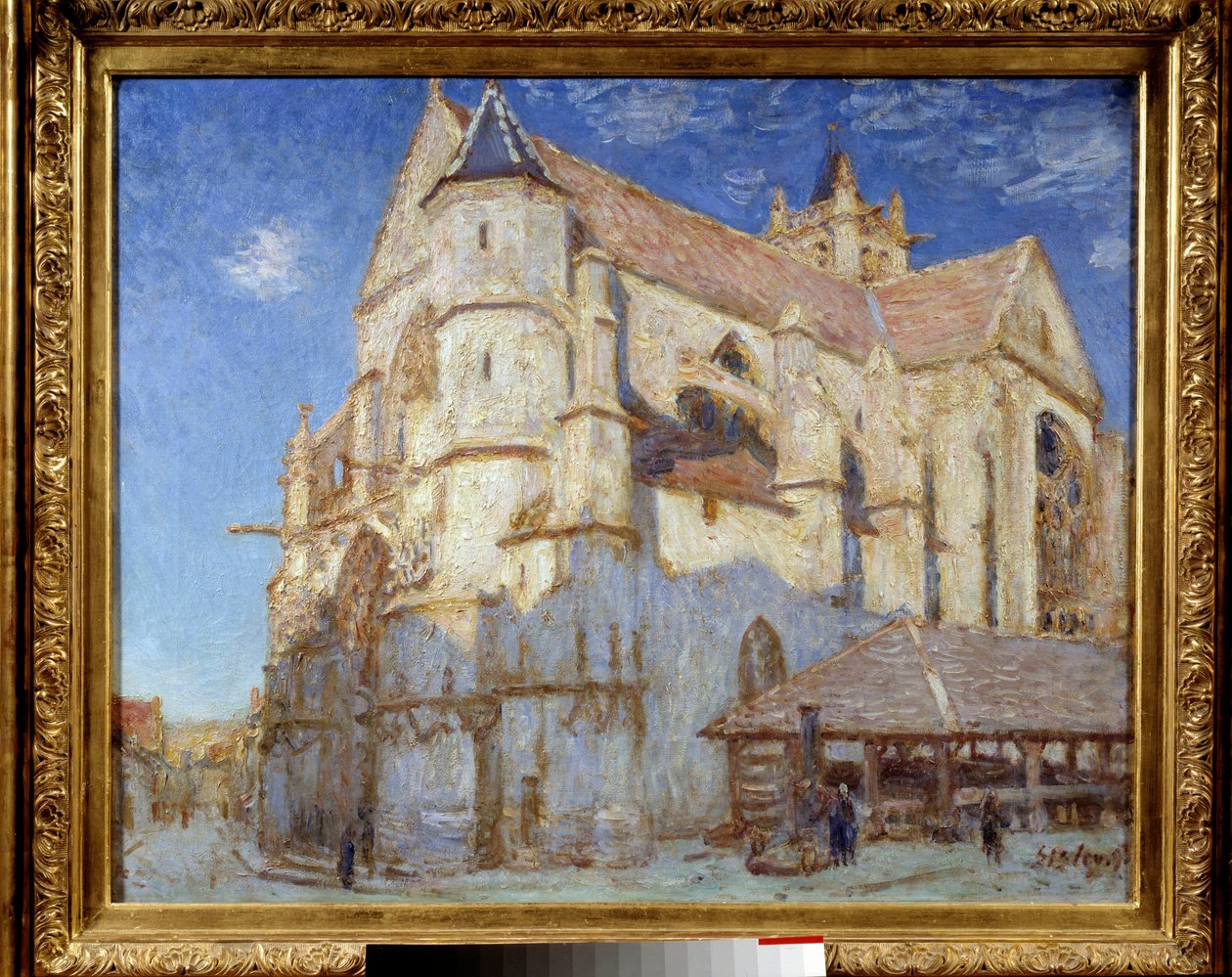 A igreja de Moret (Moret-sur-Loing ou Moret sur Loing). Pintura de Alfred Sisley (1839 - 1899) de Alfred Sisley