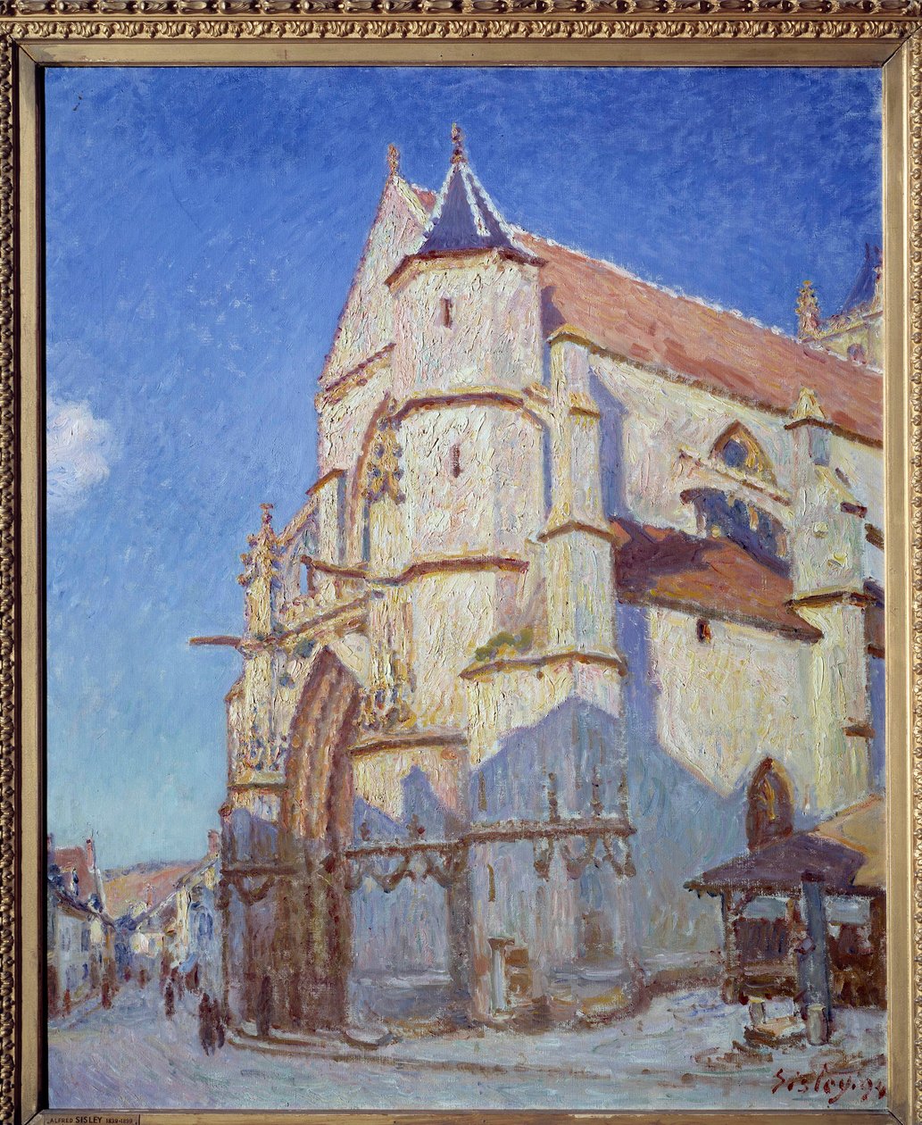 A igreja de Moret, à noite em 1894 de Alfred Sisley