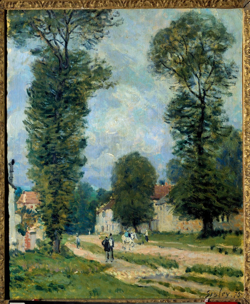 A estrada para Versalhes Pintura de Alfred Sisley (1839-1899) 1875 Sol. 0,47x0,38 m. Paris, Musee d