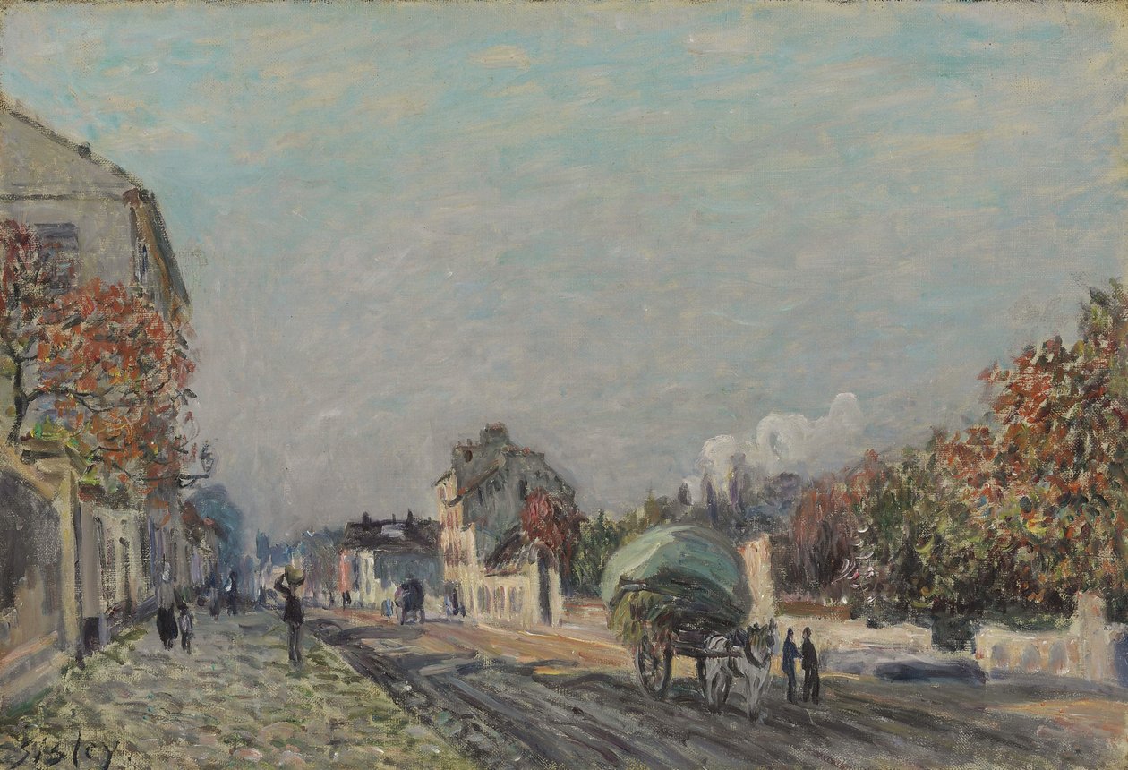 Uma rua em Marly, 1876 de Alfred Sisley