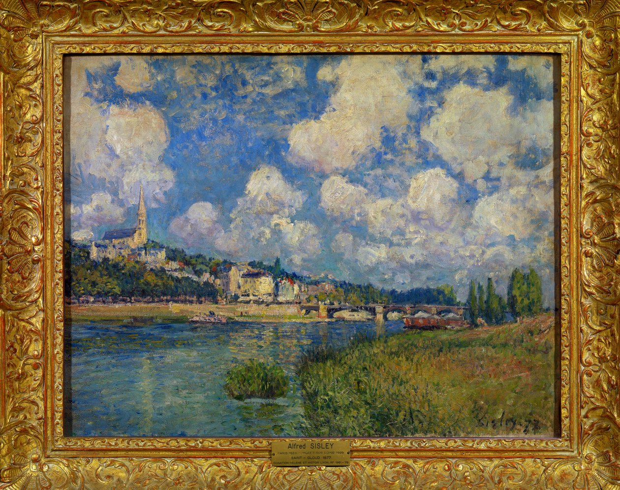 Vista de Saint Cloud perto de Paris Pintura de Alfred Sisley (1839-1899) 1877 Dim 0,55 x 0,65 m de Alfred Sisley