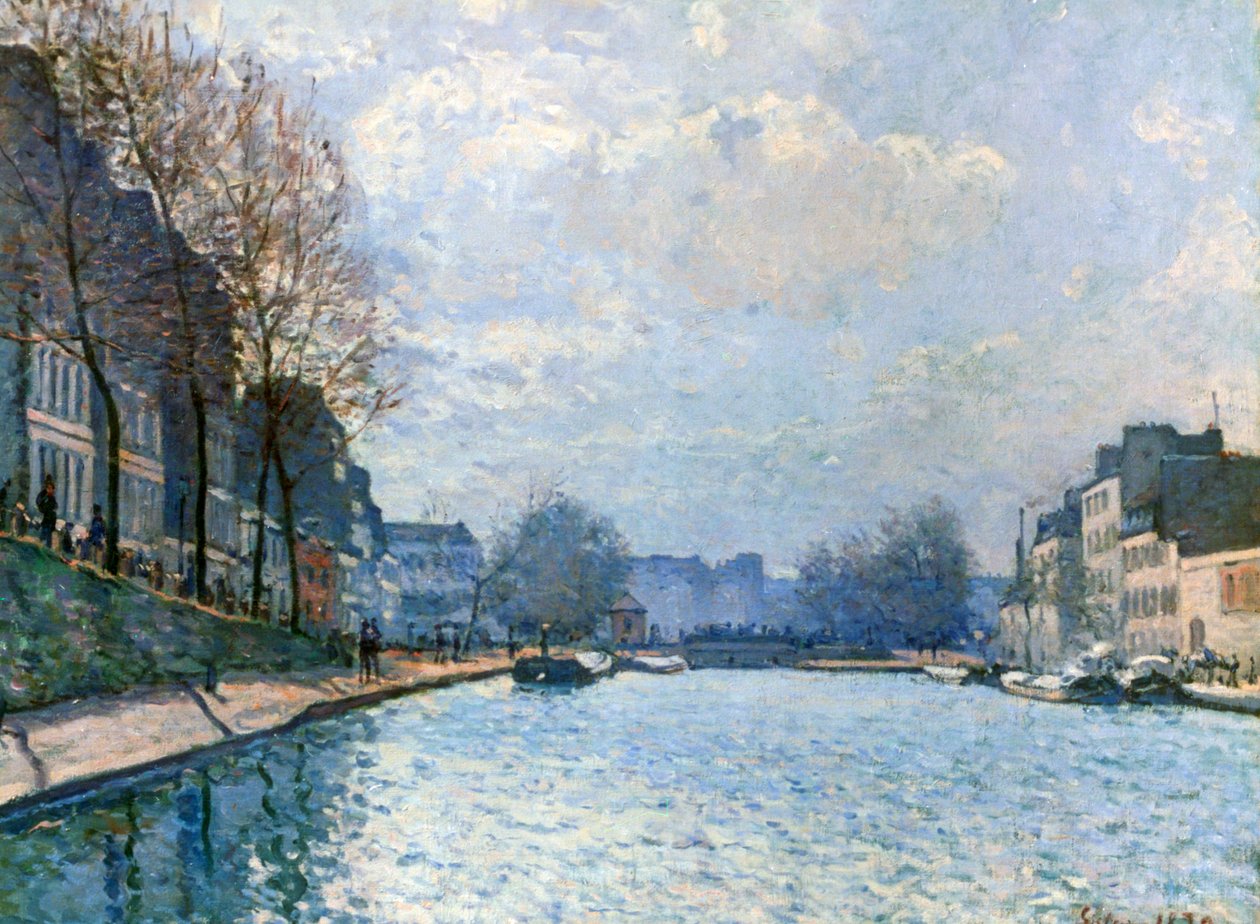 Vista do Canal Saint-Martin, Paris, 1870 de Alfred Sisley