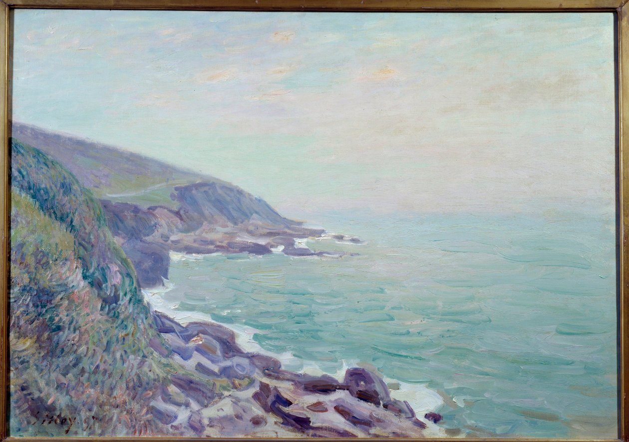 Vista das Costas de Gales na Pintura da Névoa de Alfred Sisley (1839-1899) 1897 Sol. 0,65x0,92 m Rouen, Museu de Belas Artes de Alfred Sisley