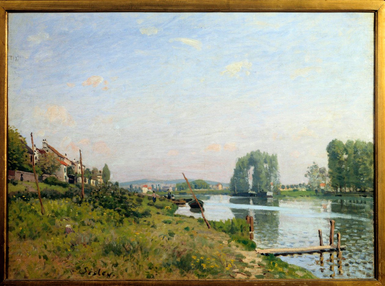 Vista da ilha Saint Denis Pintura de Alfred Sisley (1839-1899) 1872 Sol. 0,5x0,65 m Paris, musee d