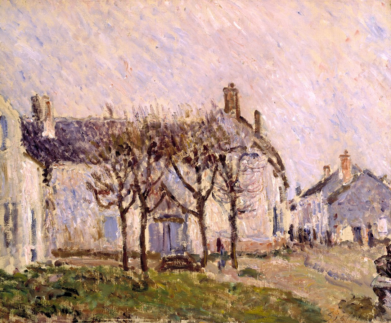 Rua da aldeia, Moret-sur-Loing, c.1894 (óleo sobre tela) de Alfred Sisley
