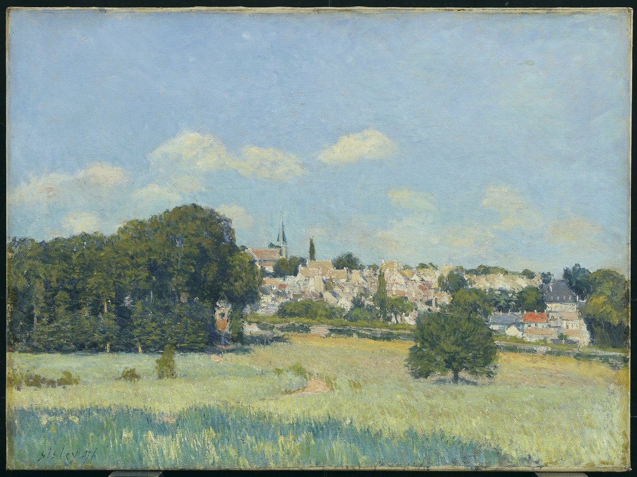 Vista, de, Marly-le-roi, sol, efeito, dourado vista, de, Marly-le-roi :, luz solar, 1876 de Alfred Sisley