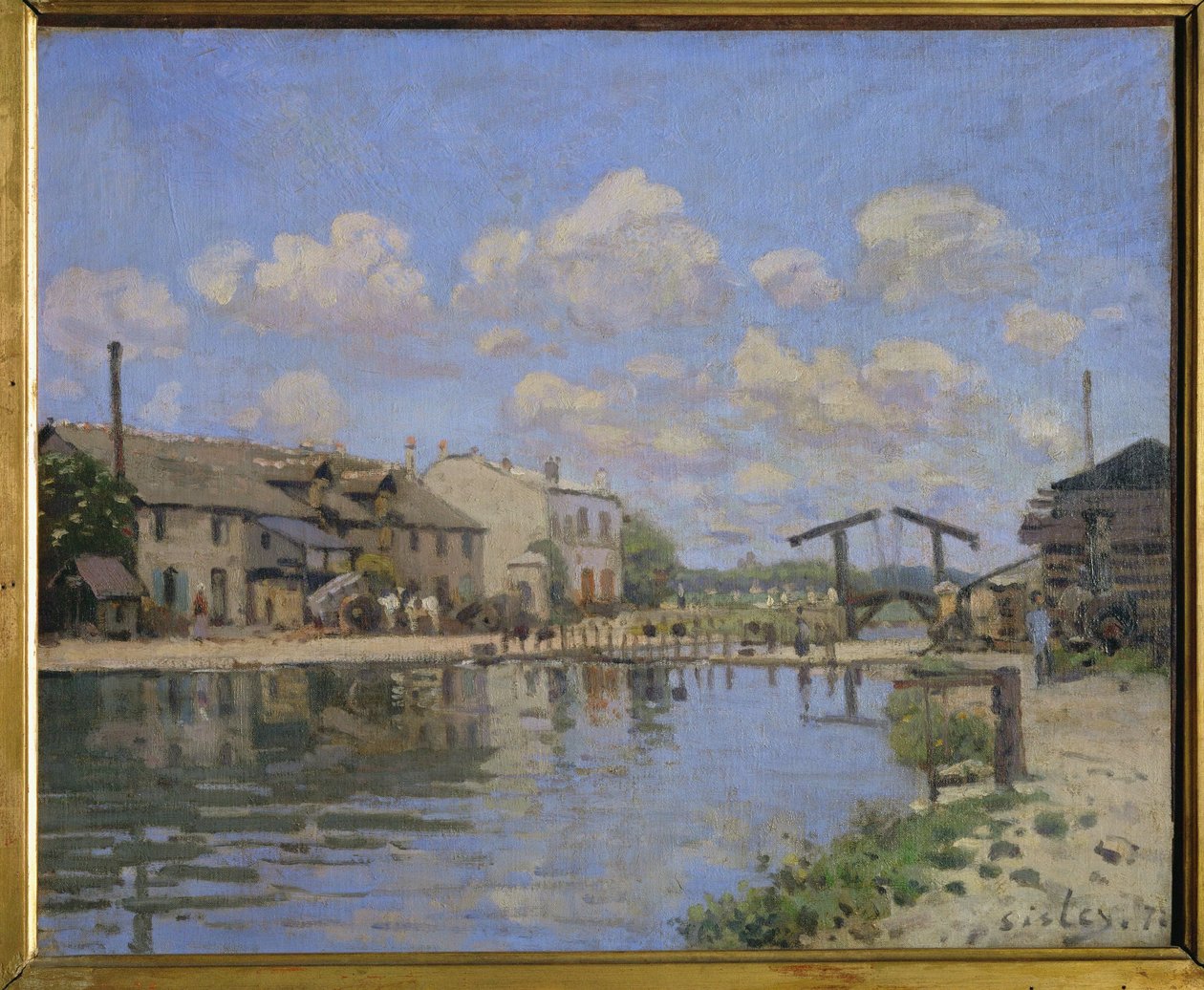 Vista do Canal St. Martin, Paris ... (óleo sobre tela) de Alfred Sisley