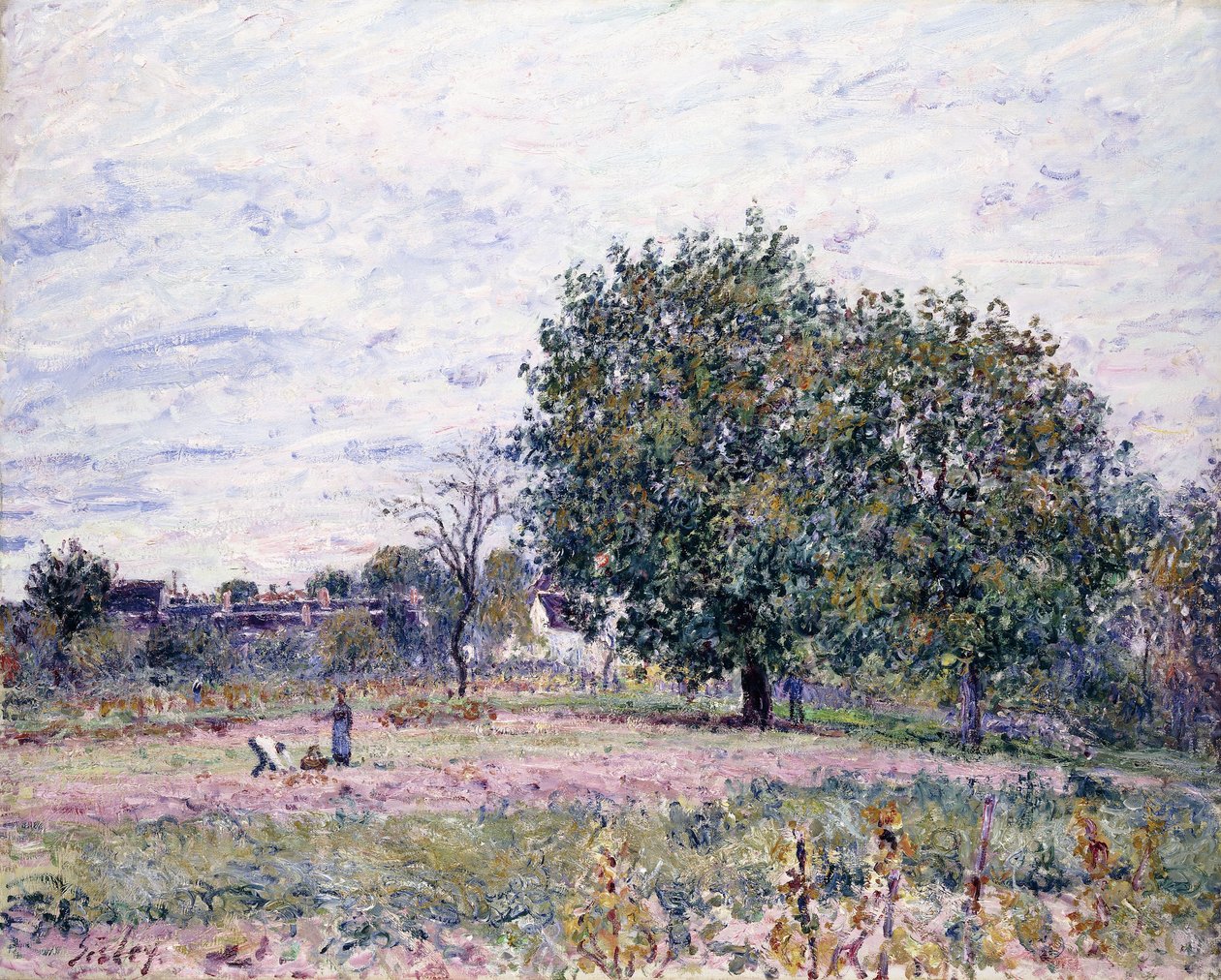 Nozes, Efeito do Sol Poente - Primeiro Dia de Outubro de 1882 de Alfred Sisley