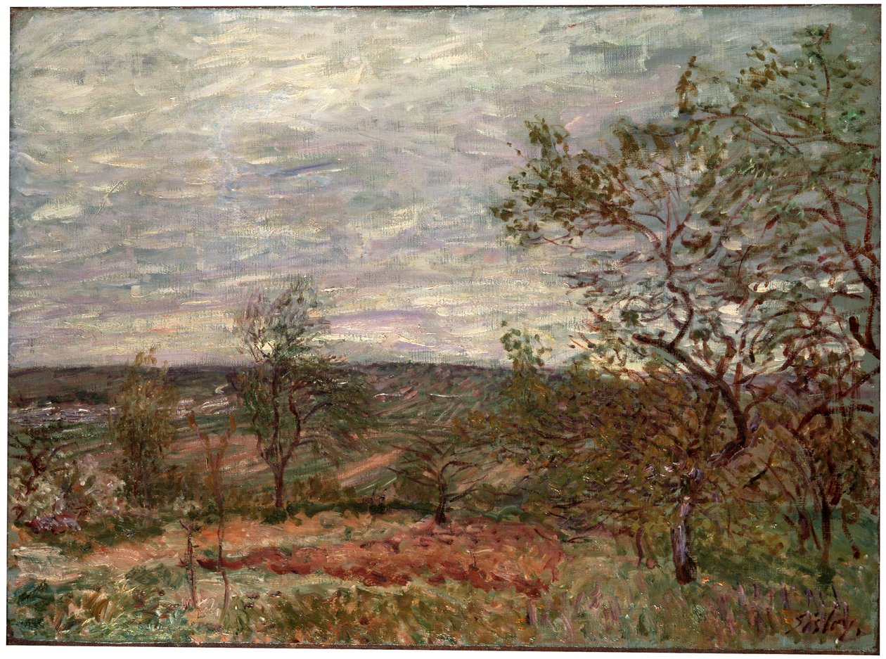 Dia ventoso em Veneux, 1882. de Alfred Sisley