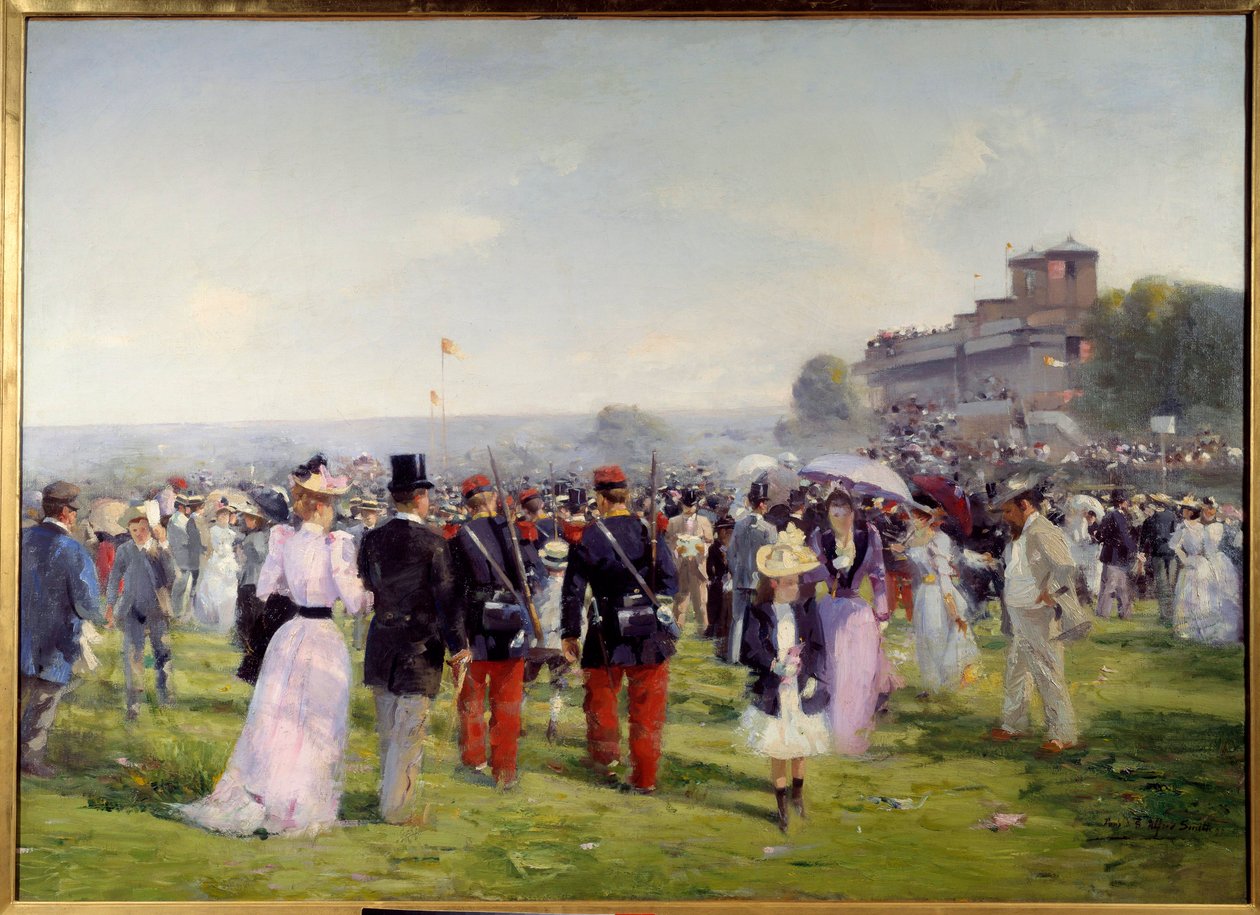 Fim das corridas na Pintura Auteuil de Alfred Smith (1853-1936) 1893 Sol. 1,09x1,5 m Paris, Musee Carnavalet Atenção! A utilização desta obra pode ser sujeita a um pedido de autorização de terceiros ou a taxas adicionais de Alfred Smith
