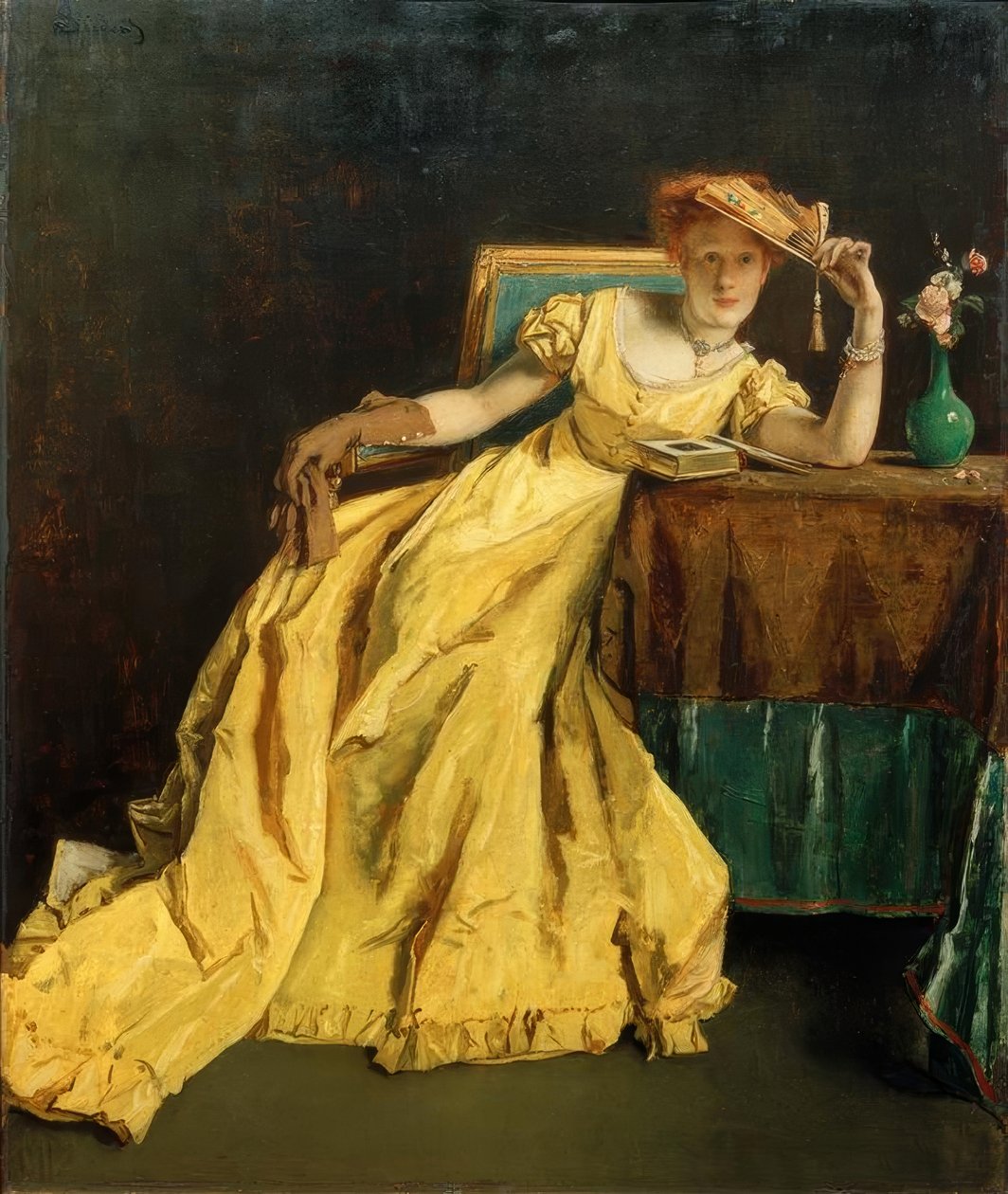 A. Stevens, a dama de amarelo de Alfred Emile Stevens