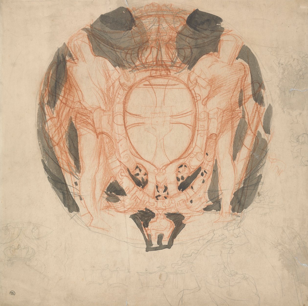 Desenho para um brasão de armas de Alfred Emile Stevens
