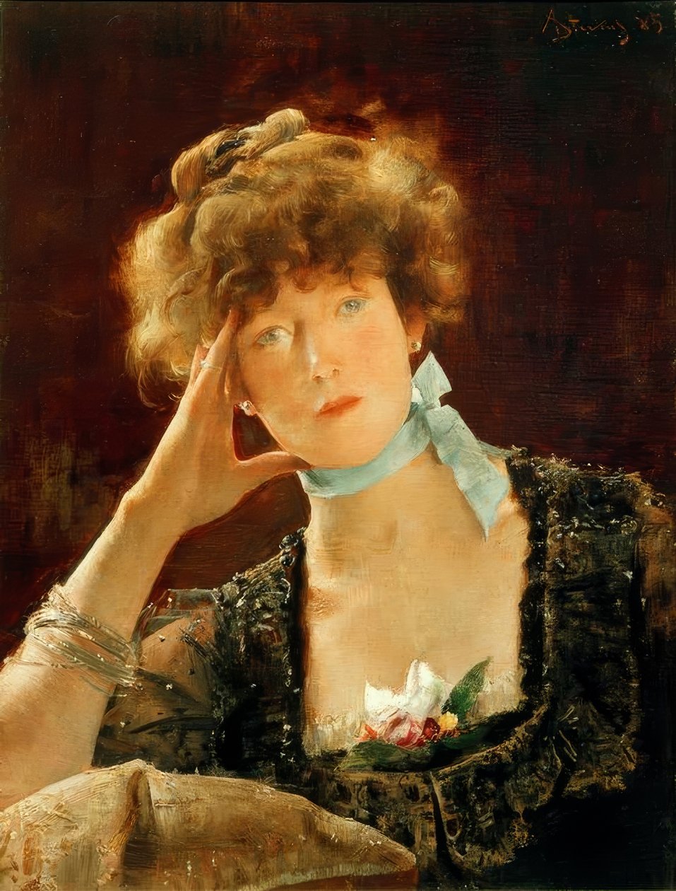 Sarah Bernhardt - Pintura por Alfred Stevens de Alfred Emile Stevens