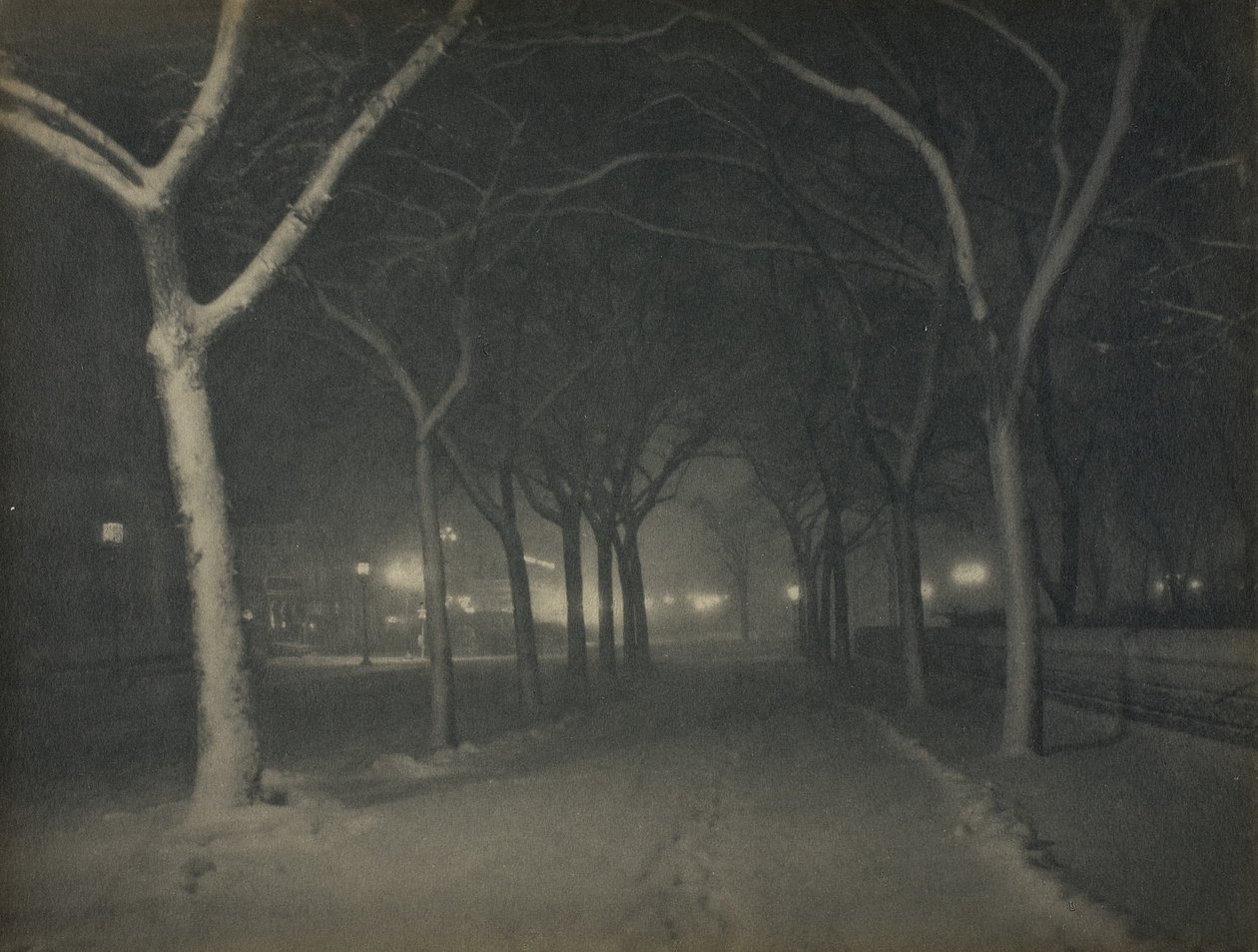 Uma noite gelada, Nova York de Alfred Stieglitz