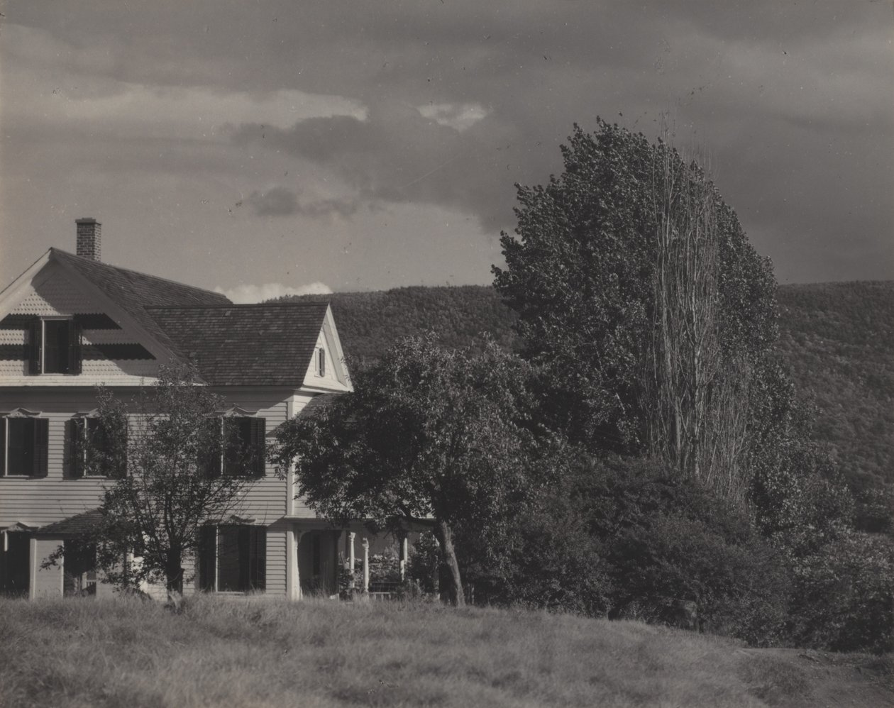 Casa e choupos, Lake George de Alfred Stieglitz
