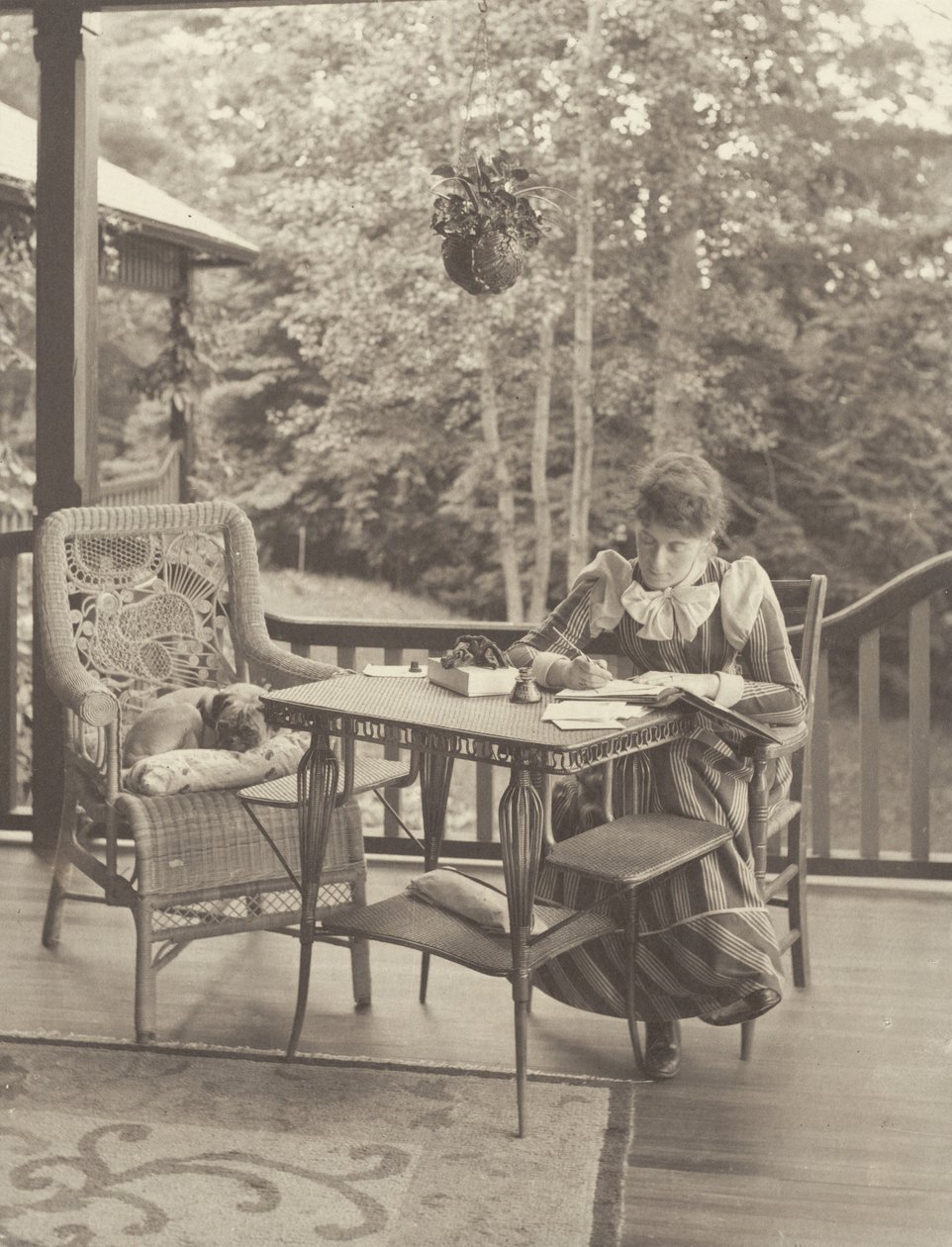 Na varanda, Oaklawn, Lake George de Alfred Stieglitz