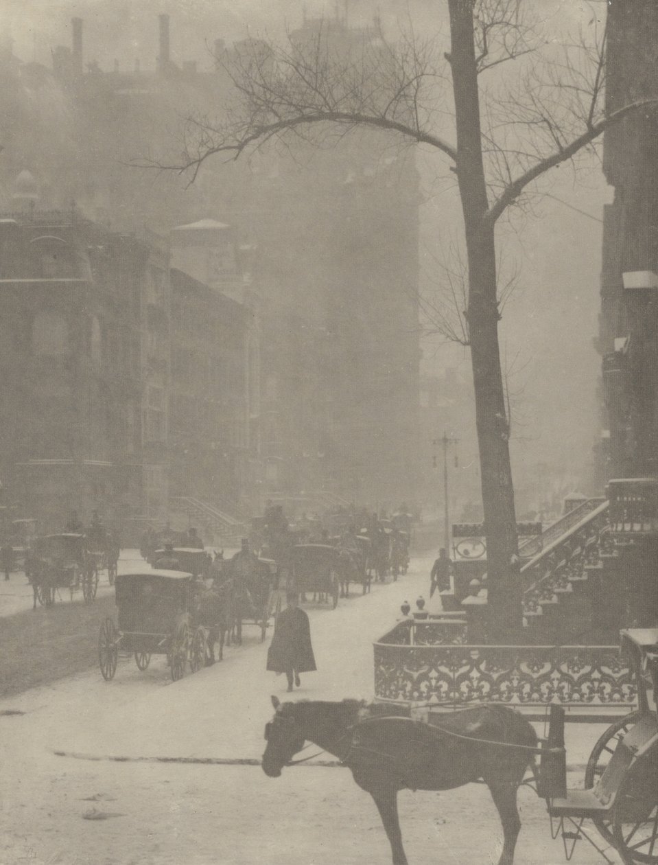 A rua, Quinta Avenida de Alfred Stieglitz