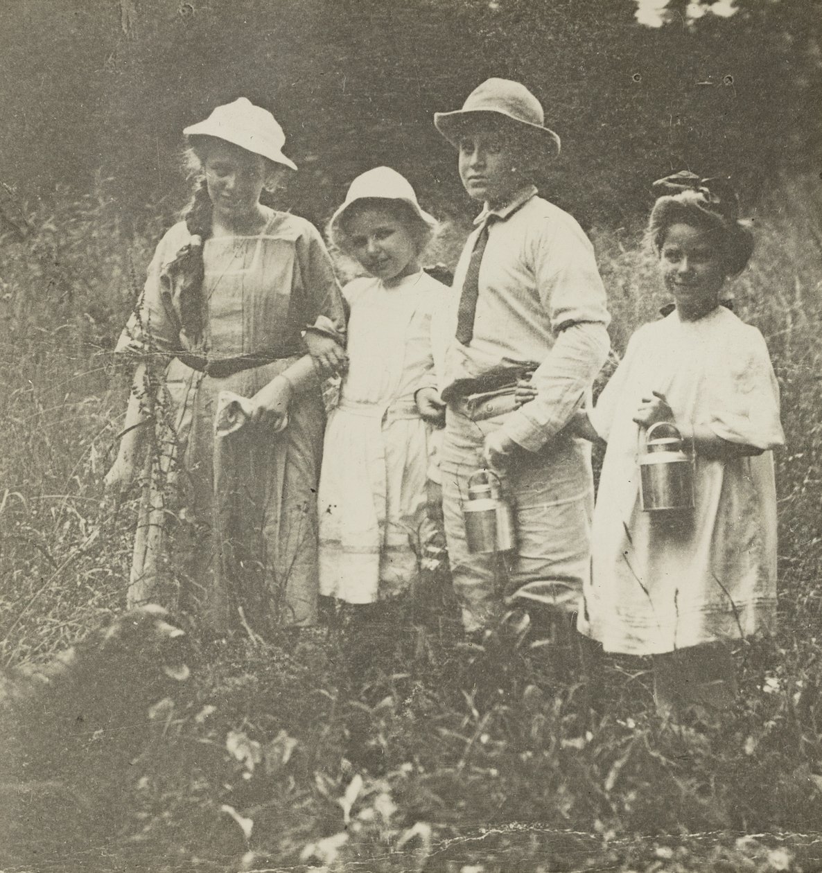 Sem título (Flora, Elizabeth, Howard & Kitty no campo de Lake George) de Alfred Stieglitz