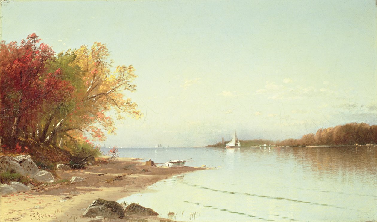 Baía de Narragansett, outono, Rhode Island de Alfred Thompson Bricher