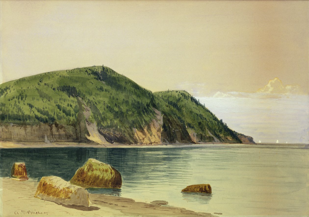 Costa rochosa (aguarela sobre cartão) de Alfred Thompson Bricher