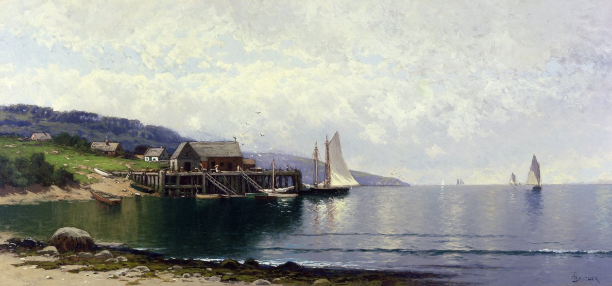 The Landing, Bailey Island, Maine, c.1907 (óleo sobre tela) de Alfred Thompson Bricher