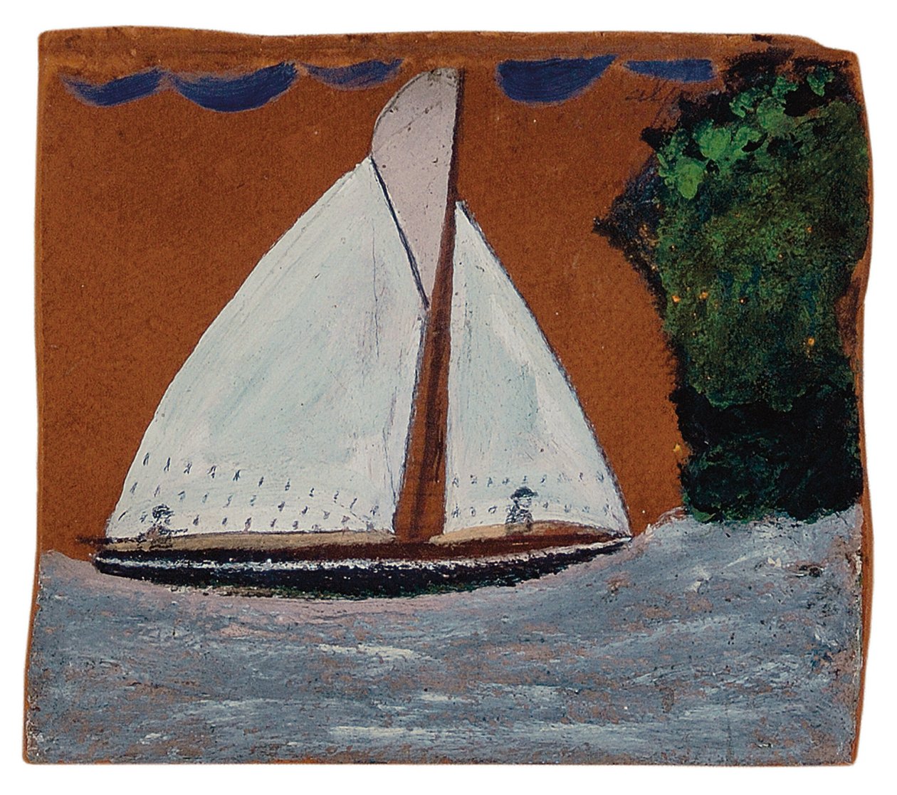 Veleiro com céu marrom de Alfred Wallis