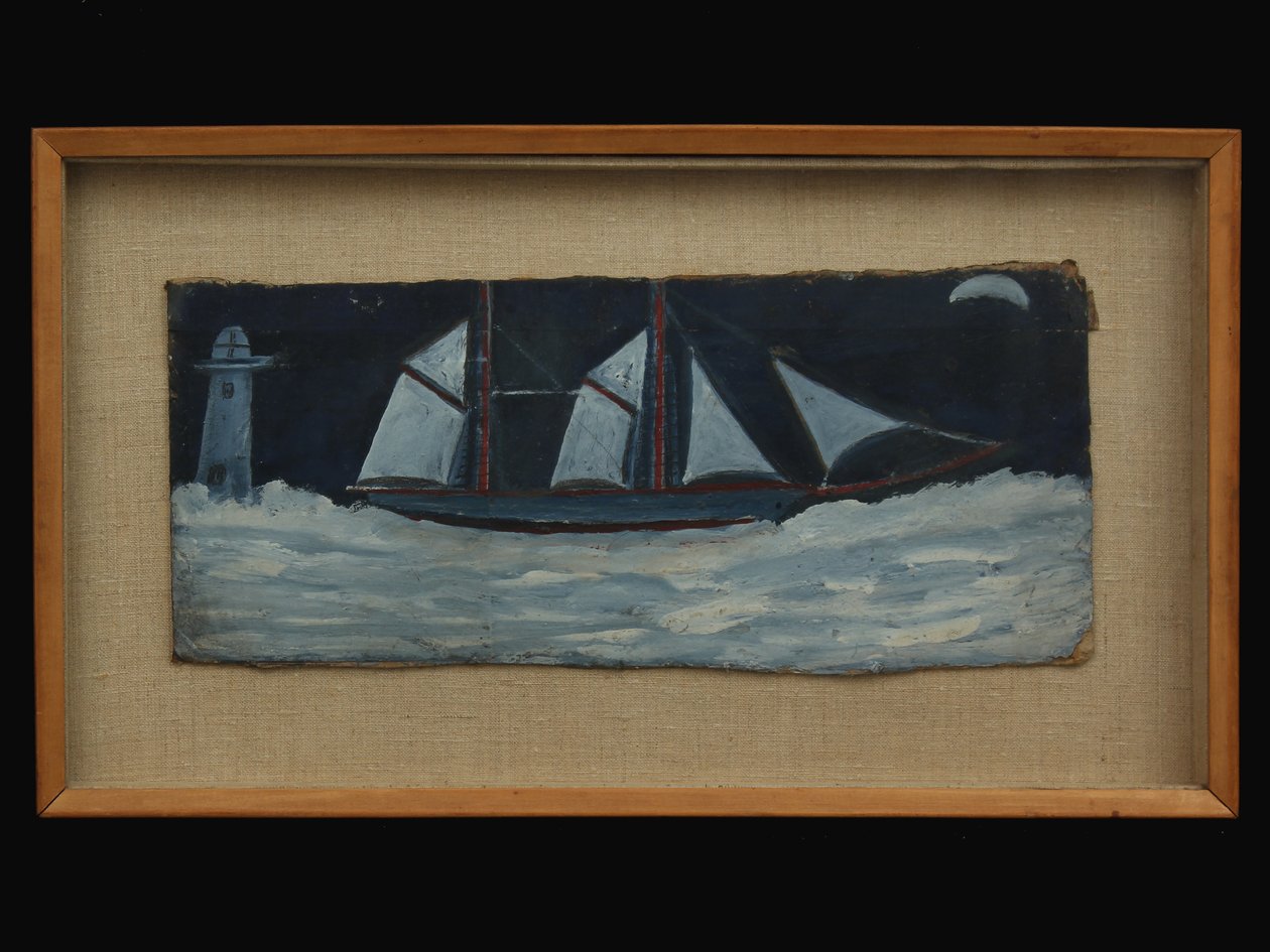 Arrastão na costa da Cornualha, c.1930 de Alfred Wallis