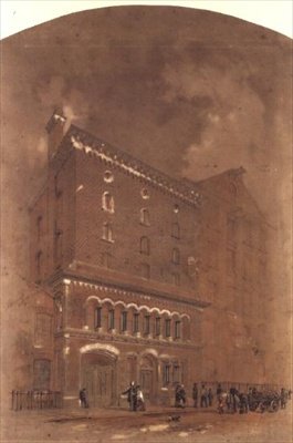 Desenho arquitectónico para um armazém de Alfred Waterhouse