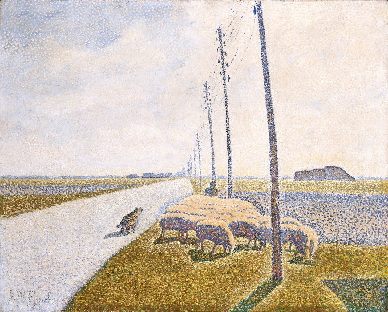 O caminho para Nieuport (óleo sobre tela) de Alfred William (1854 1930) Finch
