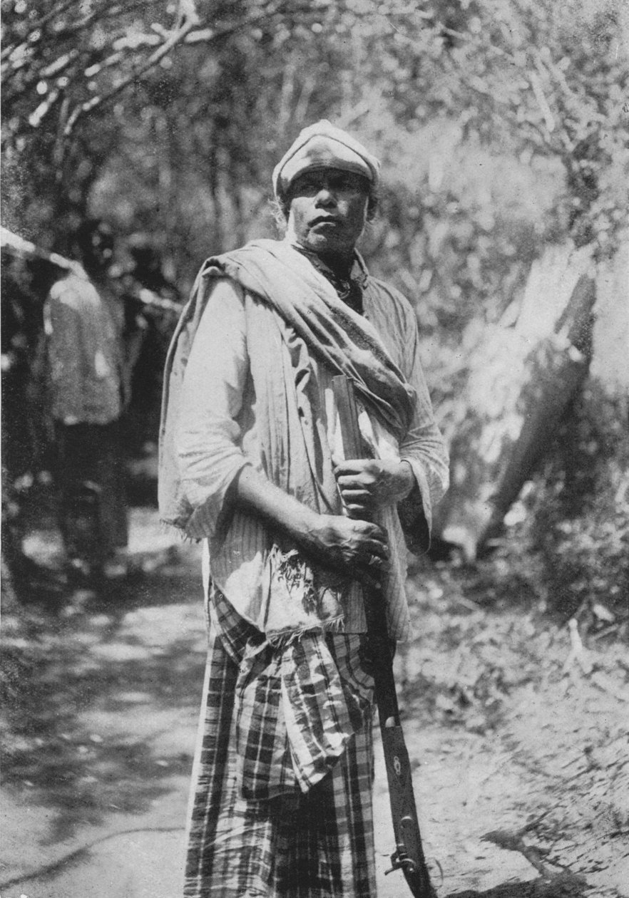 Shikari ou Caçador do Ceilão, c1890, 1910 de Alfred William Amandus Plate