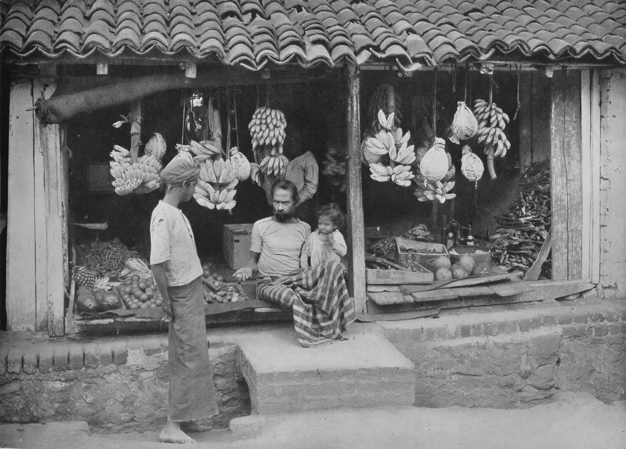 Uma boutique nativa ou loja de frutas, c1890, 1910 de Alfred William Amandus Plate