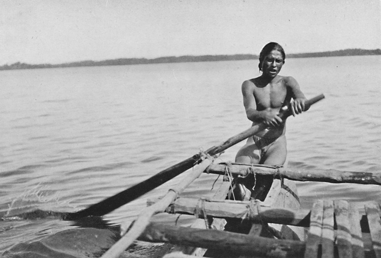 Pescador em sua canoa, c1890, 1910 de Alfred William Amandus Plate