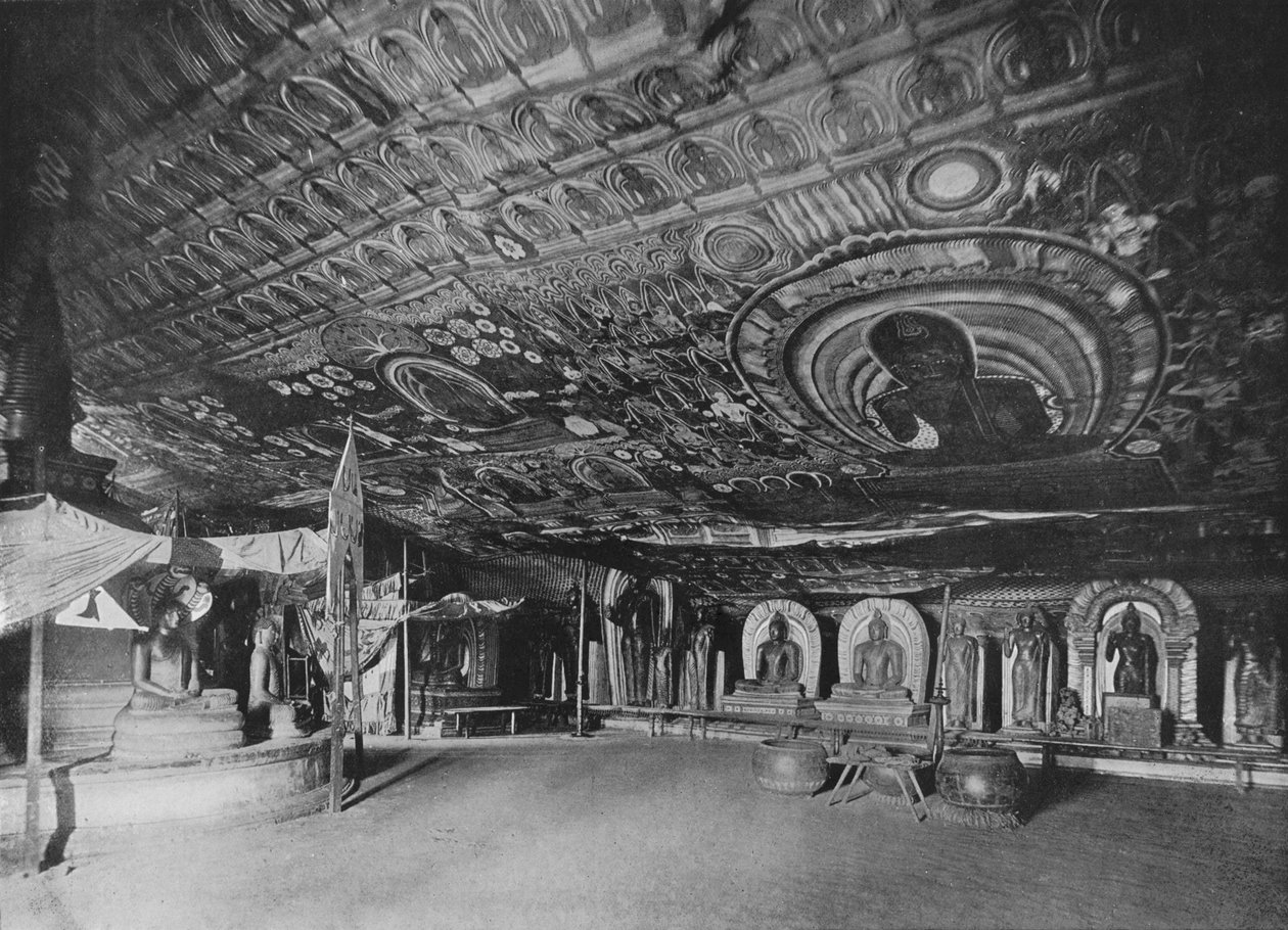 Templo da Rocha Rangiri, Dambulla, c1890, 1910 de Alfred William Amandus Plate
