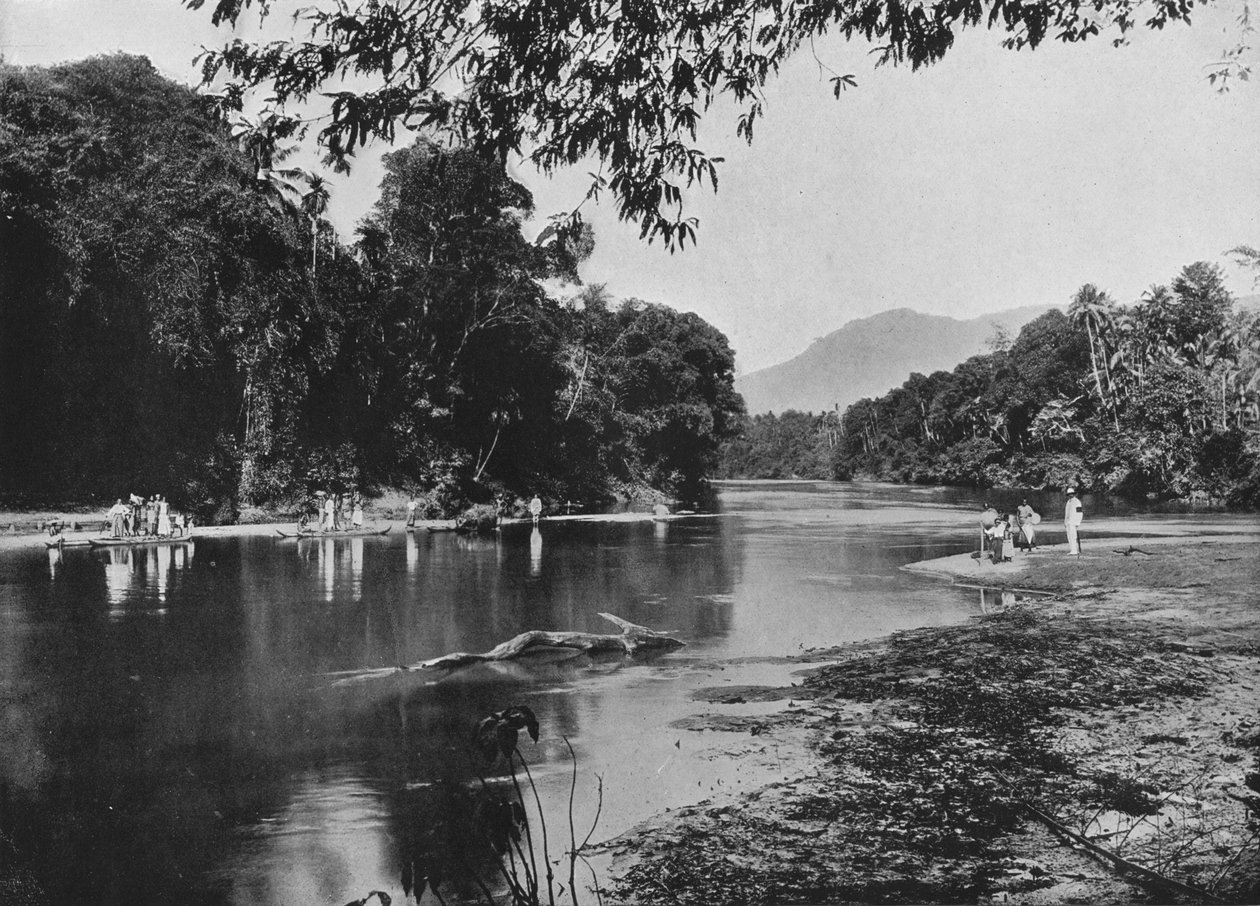 Rio em Ratnapura, c1890, 1910 de Alfred William Amandus Plate