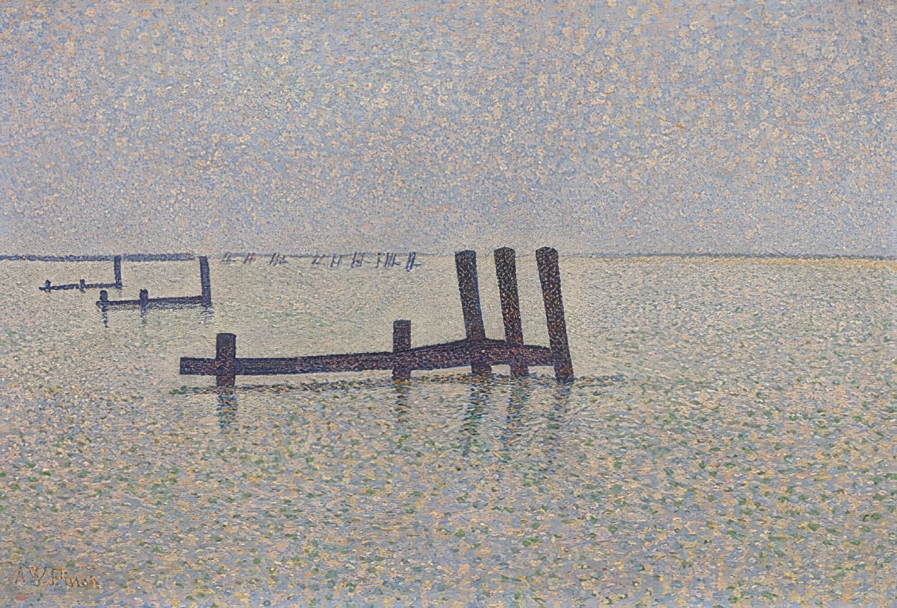 Canal da Mancha em Nieuwpoort. Por volta de 1889 de Alfred William Finch