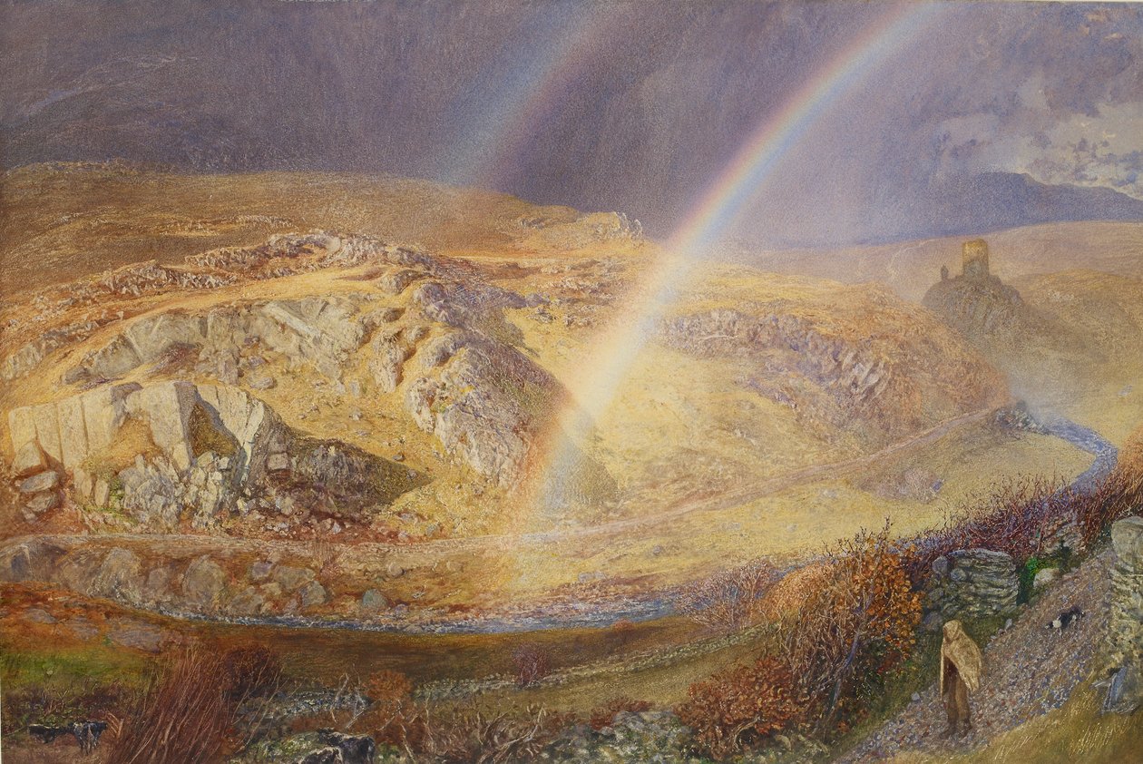 Um arco-íris de novembro, Dolwyddelan Valley, 11 de novembro de 1866, 13h 1866 de Alfred William Hunt