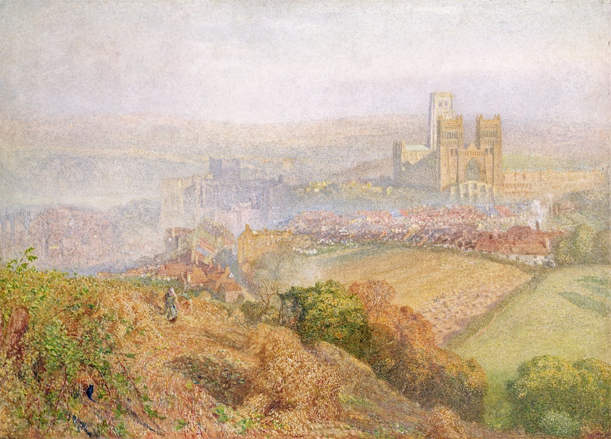 Durham, Misty com fumaça de mina de Alfred William Hunt