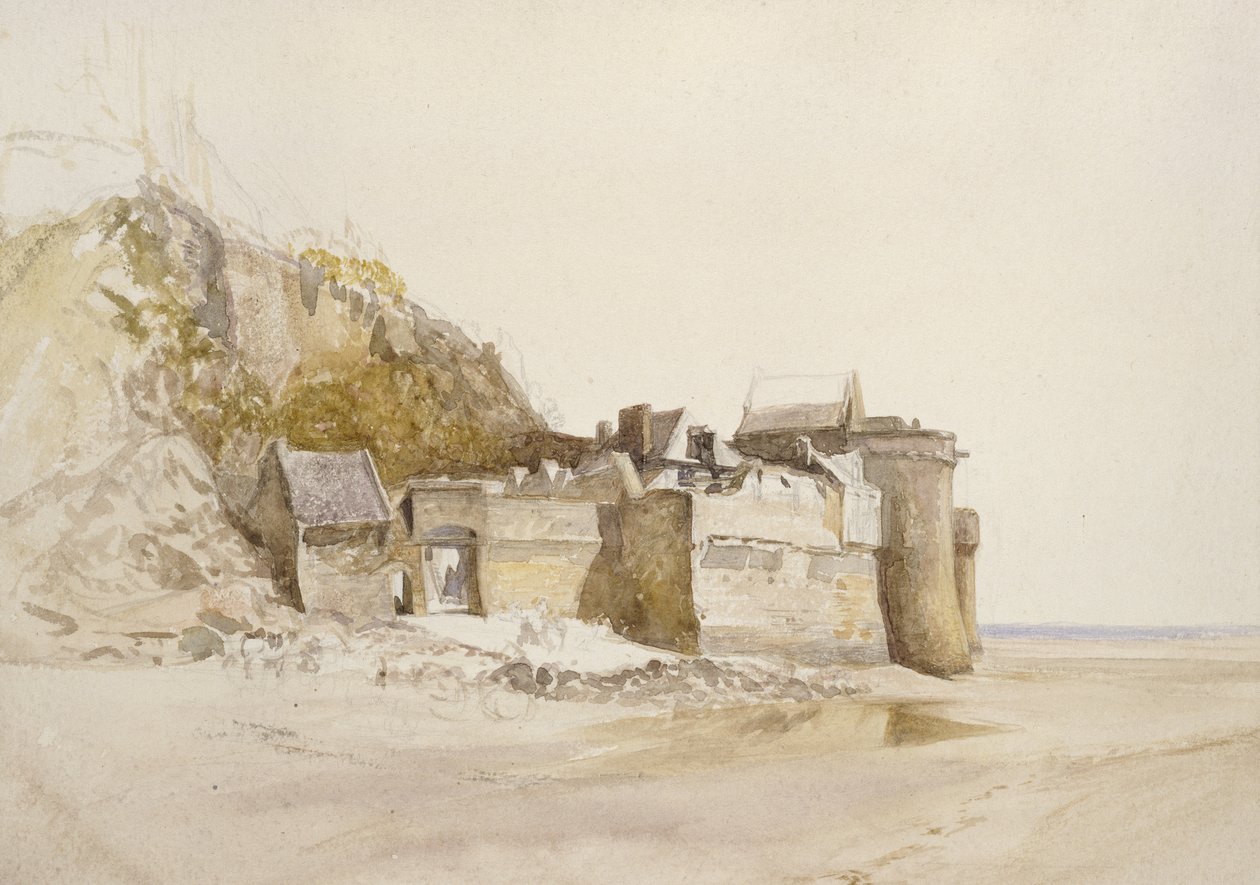 Mont St Michel: O Portão Exterior, c. 1876 (aguarela sobre papel) de Alfred William Hunt