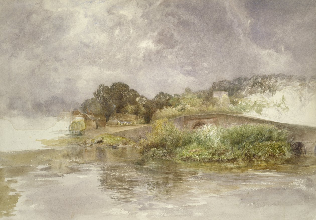Ponte Sonning, c. 1882 (aguarela sobre papel) de Alfred William Hunt