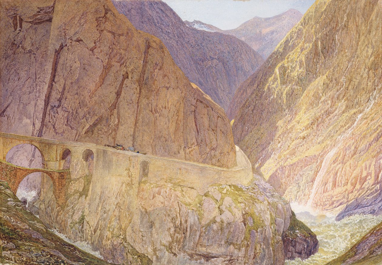 Ponte do Diabo - Passagem de St Gothard de Alfred William Hunt