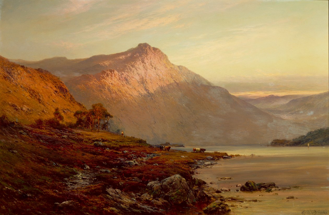 Dhu Loch perto de Balmoral (óleo sobre tela) de Alfred de Breanski